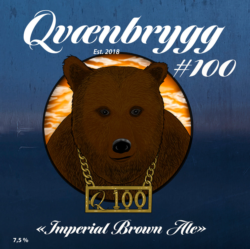 Qvænbrygg Label #100 Imperial Brown Ale